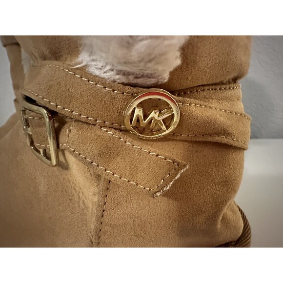MICHAEL KORS Shyla Shearling Mid Calf Tan Faux Fur Boots Women's SIZE 5 - Picture 5 of 9